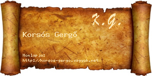 Korsós Gergő névjegykártya